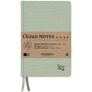 Aurora - Ocean - Notitieboek - Groen - Recycled Kaft - A5 - 192 Bladzijden