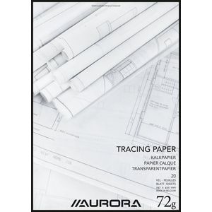 Aurora Overtrekpapier - Kalkpapier - Kopgelijmd - A3 - 72g - 20 vel - 5 Stuks