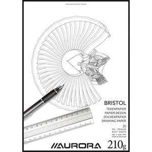 Aurora Tekenblok Bristol A3 20 vel 210 gram pak van 5 bloks