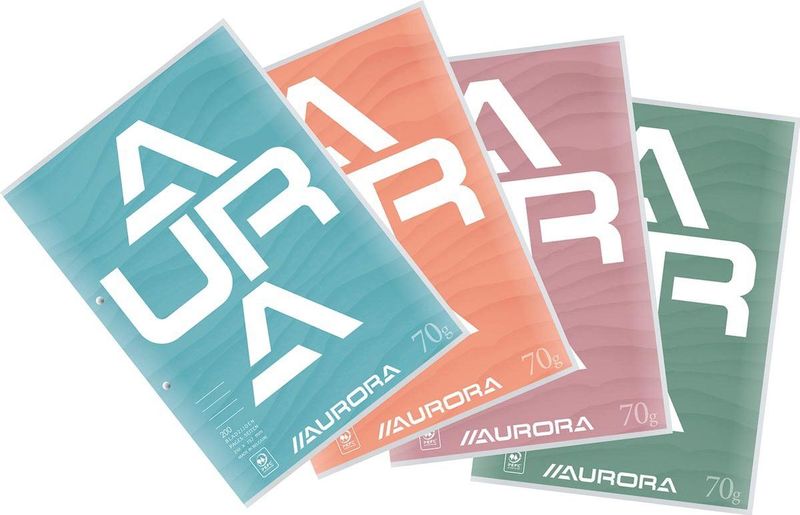 Cursusblok aurora a4 lijn 2gaats 200pag 70gr | 10 stuks