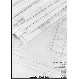 Aurora Kalkpapier - Overtrekpapier - Tracing paper - A2 - 70g - 20 vel - 5 stuks