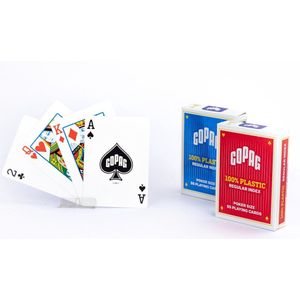 Copag 100% Plastic Poker Speelkaarten - Blauw, Geschikt voor Alle Leeftijden, 55 Kaarten, Afwasbaar en Duurzaam