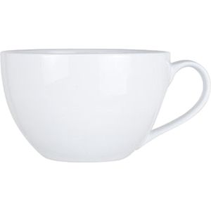 Cosy & Trendy Kommetjes/soepkommen voor dessert/ontbijt - Porselein - D12 x 8 cm - wit - stapelbaar - met oor