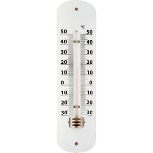 Wit Metalen Tuin Thermometer - Buitenthermometers