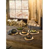 Cosy&Trendy Gietijzer gratinschaal op plank - ovaal - 30 x 17 x H5 cm - Set-1