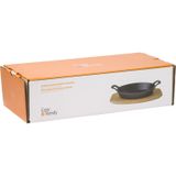 Cosy&Trendy Gietijzer gratinschaal op plank - ovaal - 30 x 17 x H5 cm - Set-1