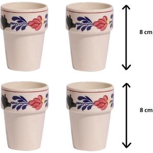 Boerenbont Kindermelkbeker hoogte 8 cm - set van 4 stuks