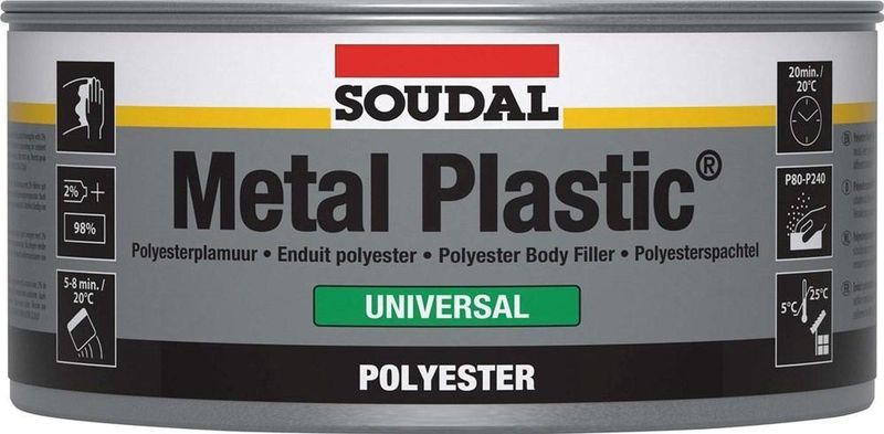 Soudal - Metal Plastic Universal - Plamuur - 2 kg - Universeel gebruik