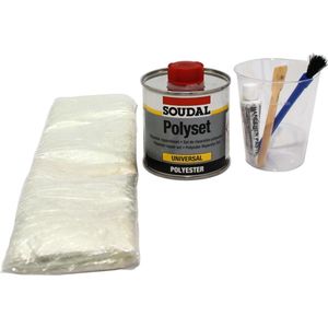 Soudal - Polyset - Polyester Reparatieset - 250Gr - Snelle Uitharding