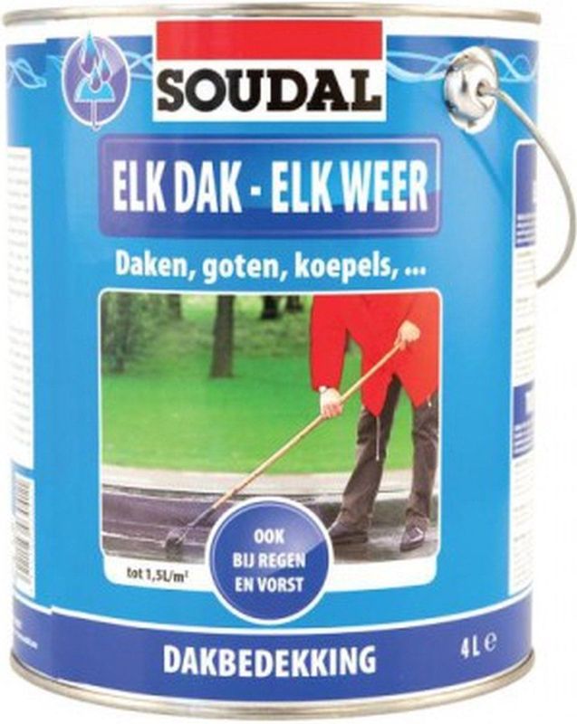 Soudal - Elk Dak - Dakbedekking - Grijs - 4 l