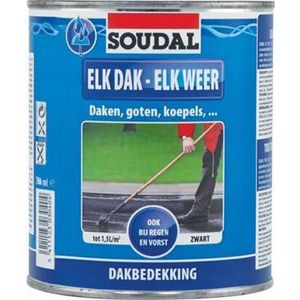 Soudal Dakbedekking Elk Dak Elk Weer Zwart 750ml