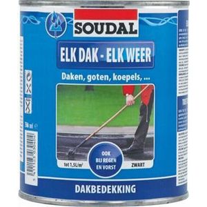 Soudal dakbedekking 'Elk Dak Elk Weer' zwart 750 ml