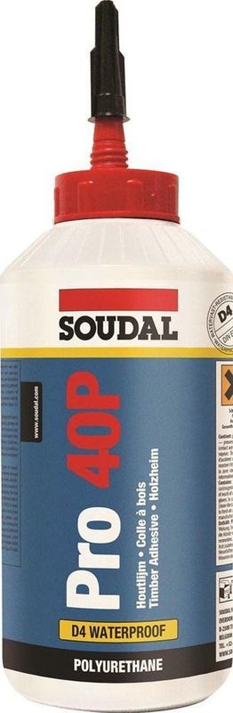 Soudal - PRO 40P-PU Lijm - 750gr - Watervast D4 - Licht Verwerkbaar