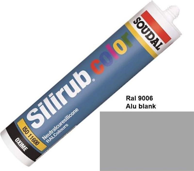 Soudal - Silirub Color - Siliconekit - RAL 9006 - Blank Aluminium