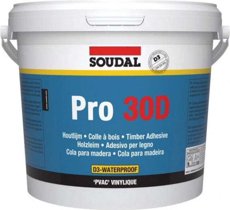 Soudal - Pro30D Waterproof Dispersielijm - 5kg - Sneldrogend en Watervast