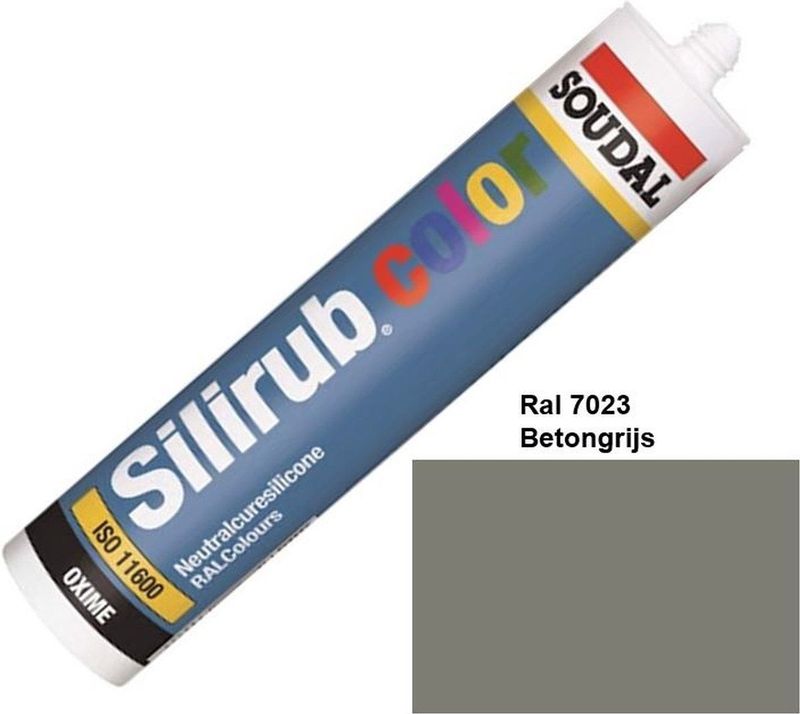 Soudal - Silirub Color - Siliconekit - Betongrijs - Neutrale Silicone