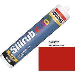 Soudal Silirub  Color | Siliconenkit | Verkeersrood Ral 3020 | 300 ml - 114294