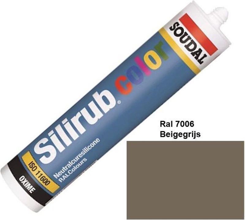 Soudal - Silirub Color - Silicone Kit - RAL 7006 - Beigegrijs