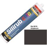 Soudal Silirub  Color | Siliconenkit | Grijsbruin Ral 8019 | 300 ml - 116106