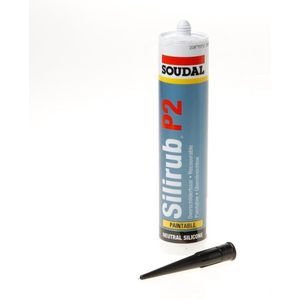 Soudal Silirub P2 zwart 310ml