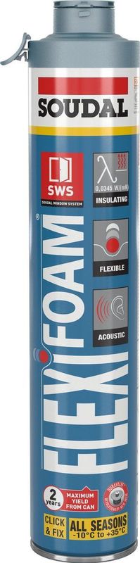 Soudal - Flexifoam Click & Fix - Purschuim - Blauw - 750 ml