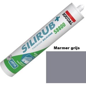 Soudal Silirub+ S8800 | Natuursteen | Siliconenkit | Marmergrijs | 300 ml - 120990