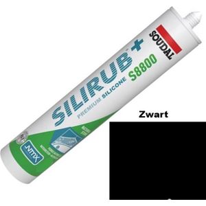 Soudal Silirub+ S8800 Natuursteen - Siliconekit - Speciaal voor Natuursteen - Kleur :  zwart 310ml