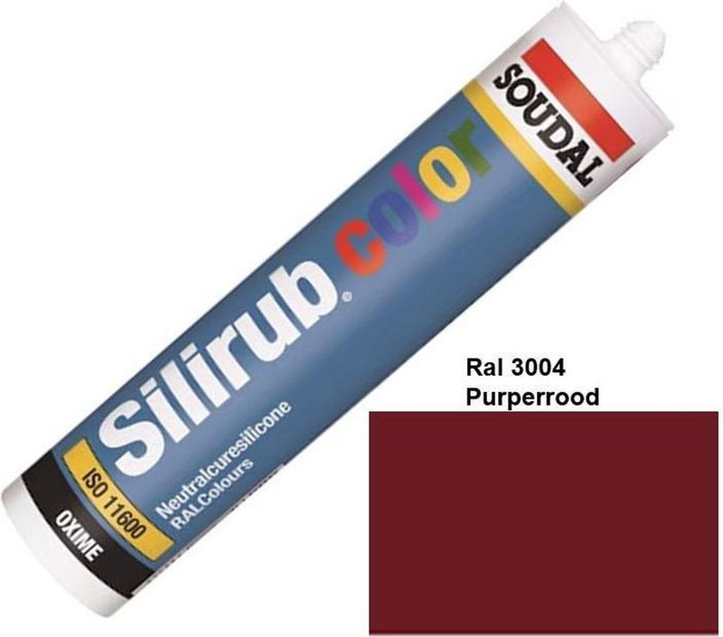 Soudal - Silirub Color - Siliconekit - Puperrood - Neutrale Silicone
