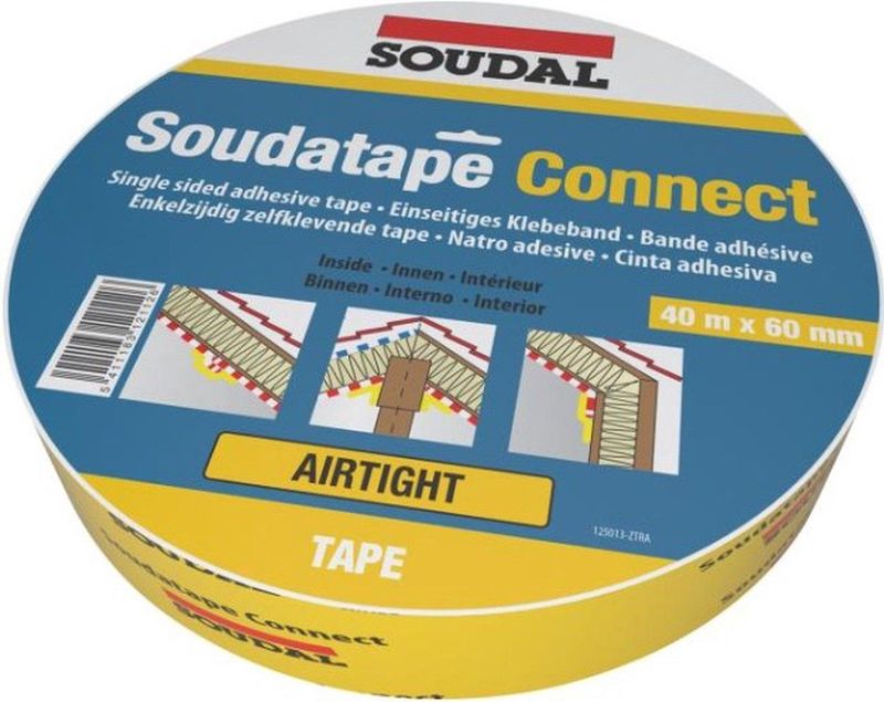 Soudal - Soudatape Connect - Kleefband - 60 mm x 40 m - Spatwaterbestendig Papier