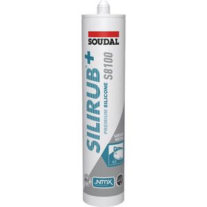 Soudal Silirub+ S8100 Neutraal | Sanitairkit | Wit | 300 ml - 131238