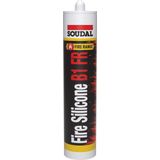 Soudal Fire Silicone B1 FR | Brandwerende siliconenkit | Wit | 300 ml - 147413