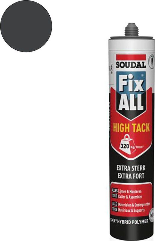 Soudal - Fix All High Tack - Kit - Zwart - 290 ML