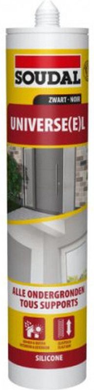 Soudal Universeel silicone zwart 310ml