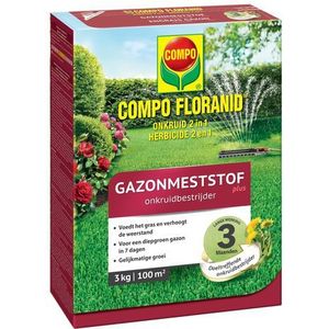 Compo Gazonmeststof Floranid Plus Onkruidbestrijder 100m² 3kg | Meststoffen