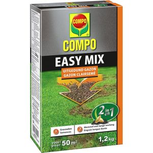 COMPO Easy Mix - 2 in 1 : zaaien en bemesten - voor herstel van uitgedunde gazons - doos 1,2 kg (50 m²)