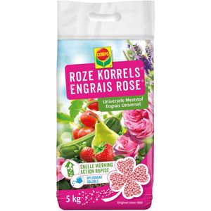 COMPO Roze Korrels® - rijke en snelwerkende meststof - voor alle tuin-, balkon-, terras- en kamerplanten - zak 5 kg