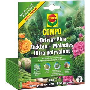COMPO Ortiva Plus - ziektebestrijder op sierplanten en groenten - ook tegen buxusziekte - geneest en voorkomt - snelle absorptie - doosje 20 ml