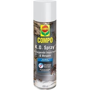 Compo K.O Spray Kruipende Insecten & Wespen - tegen mieren, kakkerlakken, zilvervisjes, vlooien, wespen, ... - snelle werking - spray 400 ml