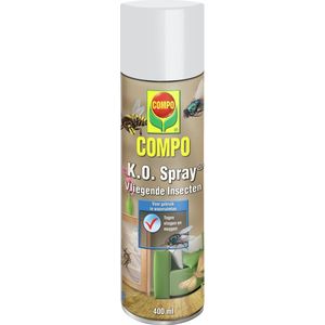Compo K.O Spray Vliegende Insecten - tegen vliegen, muggen, motten - snelle werking - spray 400 ml