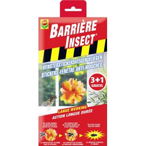 Barrière Insect Vensterstickers Tegen Vliegen - 3 maanden lange werking - geurloos - 3+1 gratis
