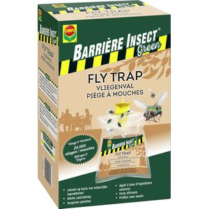 Compo Barrière Insect Fly Trap Vliegenval, vangt 20.000 vliegen, lokstof op basis van natuurlijke ingrediënten, sterke aantrekking, zorgeloos genieten, 1 stuk