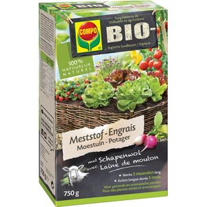 COMPO Bio Meststof Moestuin - 100% organische meststof met directe en lange werking van 5 maanden - voor een rijke oogst - doos 750 g
