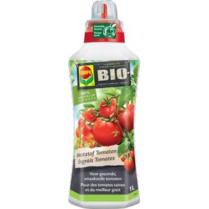 COMPO Bio Vloeibare Meststof Tomaten, voor gezonde, smaakvolle tomaten, 100% natuurlijk, met handige doseerdop, 1 l