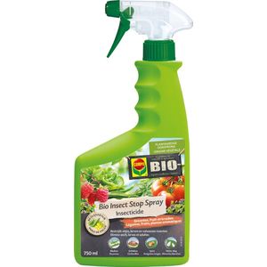 COMPO Bio Insect Stop Spray Groenten, Fruit & Kruiden - biologische insectenbestrijder - bestrijdt eitjes, larven en volwassen insecten - spray 750 ml