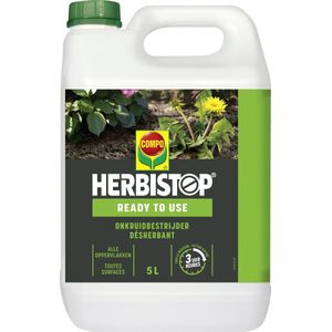 Herbistop Ready Alle Oppervlakken - gebruiksklare onkruid- en mosbestrijder - snelle werking - bidon 5 L (50 m²)
