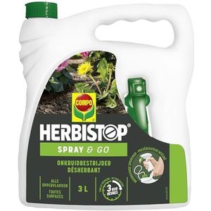 Herbistop Spray & Go Alle oppervlakken, gebruiksklare onkruid- en mosbestrijder, met geïntegreerde spuitkop, jerrycan 3 l voor 30 m²