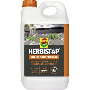 Herbistop Super Pad & Terras - geconcentreerde onkruid- en mosbestrijder - snelle werking - fles 2,5L (200 m²)
