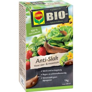 COMPO Bio Anti-Slak - 100% natuurlijk - voor siertuin en moestuin - snelle en lange werking - doos 1 kg (200 m²)