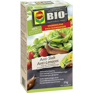 COMPO Bio Anti-Slak - 100% natuurlijk - voor siertuin en moestuin - snelle en lange werking - doos 2 kg (400 m²)