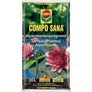 COMPO SANA Vijverplantenpotgrond - voor moerasplanten, drijfplanten en onder water groeiende planten - zak 20L
